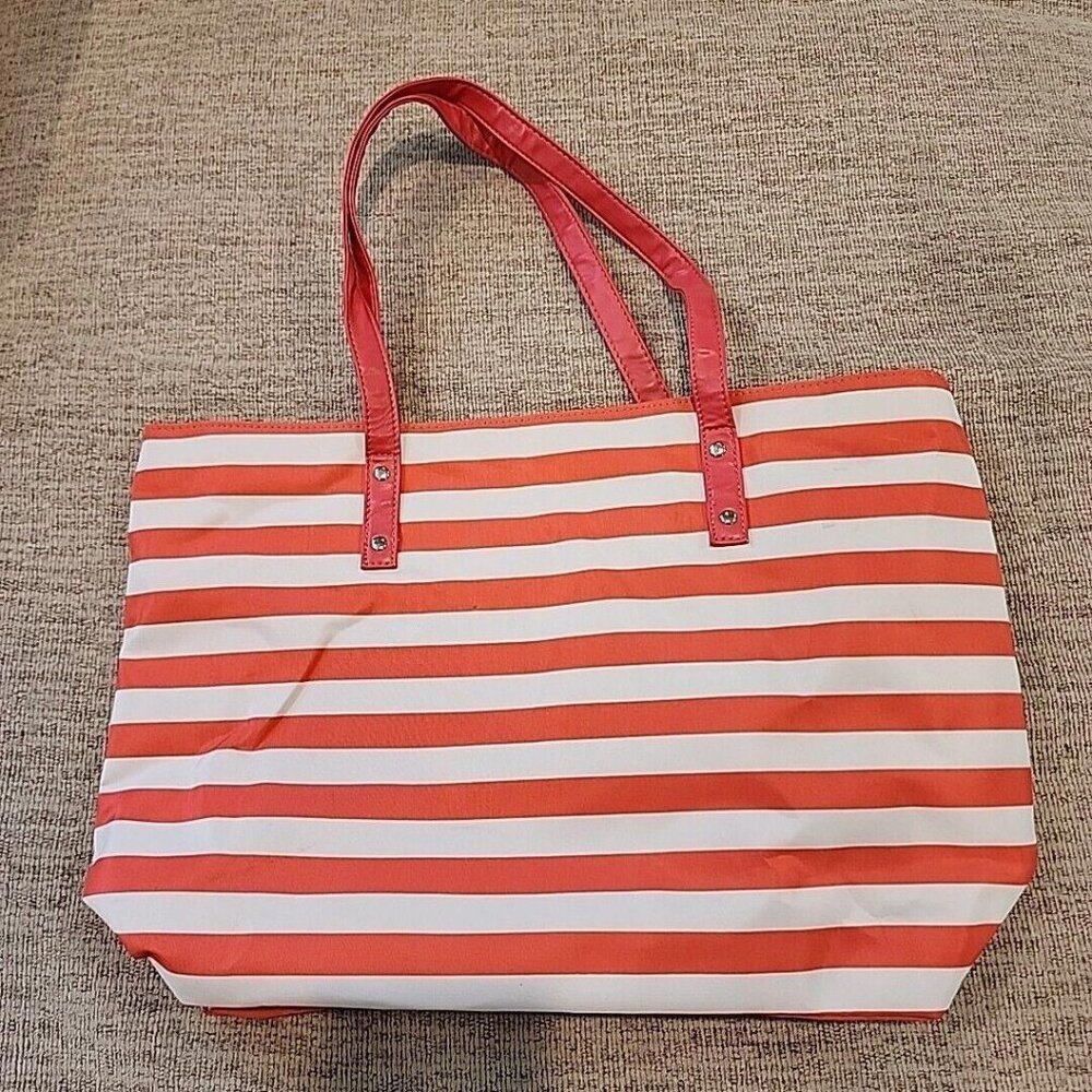 Quacker Factory QVC  Pink And White Tote Shoulder Bag